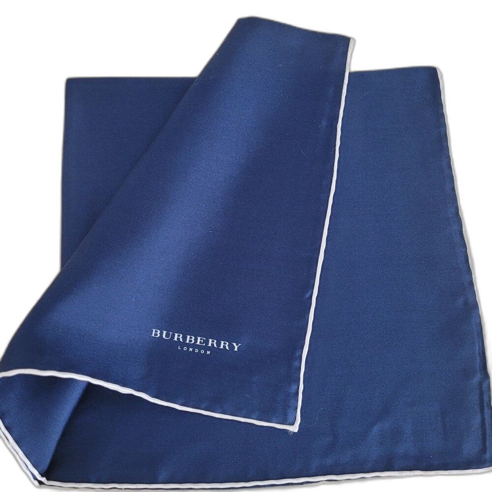 BURBERRY Blue Silk Pocket Square/Handkrchief